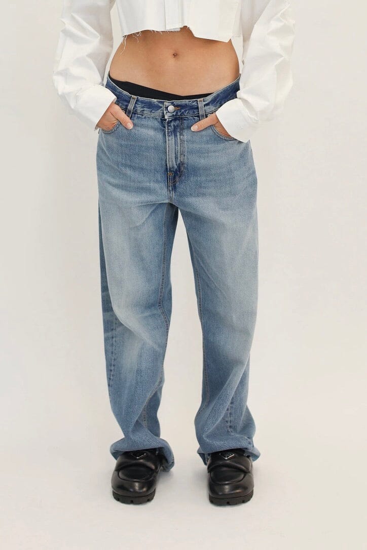 HAIKURE Wide Jeans "BONNIE" dive blue wash