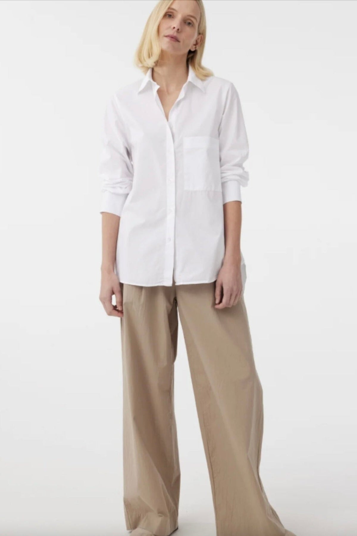 KNIT TED Popeline Hemd "LIES" weiss