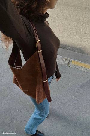 VANESSA BRUNO Wildledertasche "JESS" cognac