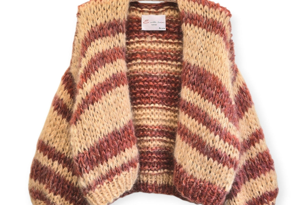 E WITH LOVE Handknit jacket "INAYA" mix color