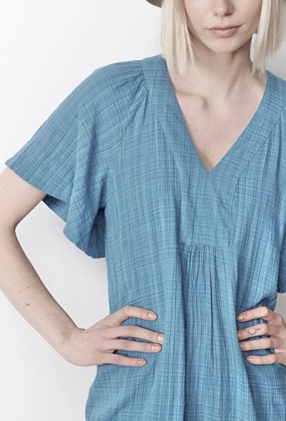 STELLA FOREST cotton dress "OPHELIA" light blue (C)