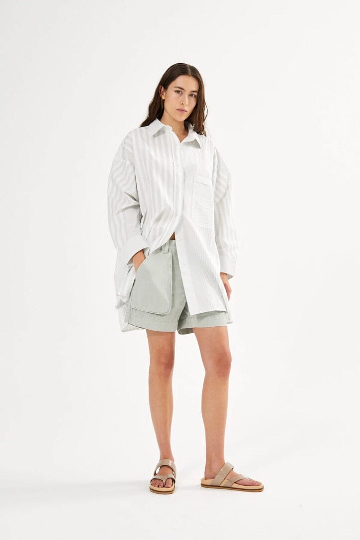 RABENS SALONER Baumwolle Shorts "NATA" grey cloud