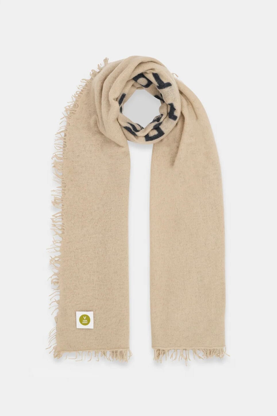 VON GOAT Cashmere Schal "Letter" sand