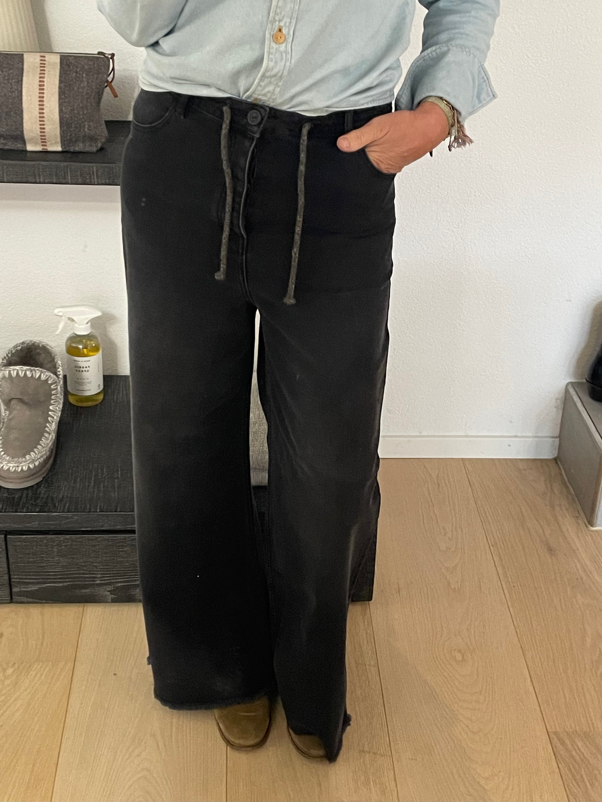 HAPPYHAUS Le Pantalon - Jeans  "OVERSIZE"  noir délavé