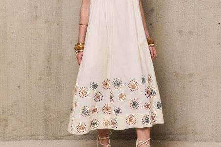 STELLA FOREST Baumwollkleid "OKSANNA" off-white