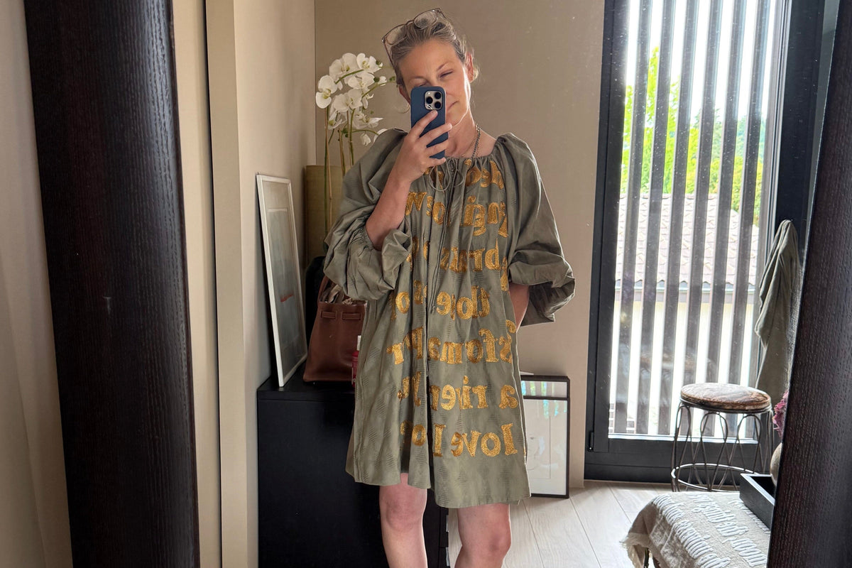KARIEN BELLE Midi Kleid "POETRY" olive