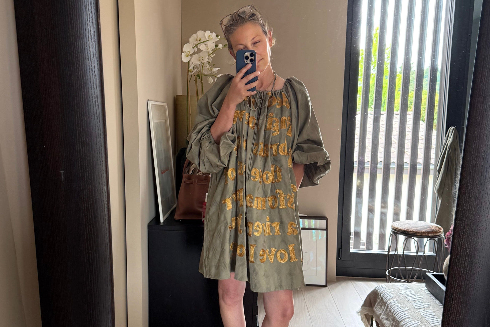 KARIEN BELLE Midi Kleid "POETRY" olive