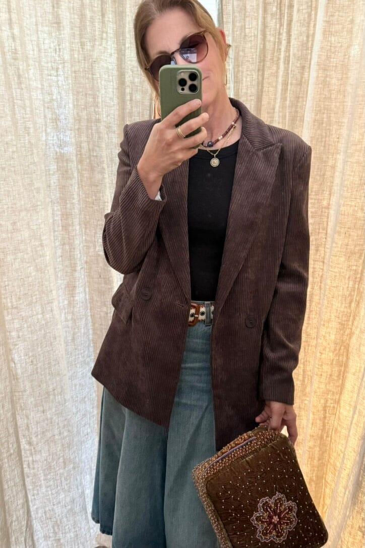 VIA MASINI Velour Cordjacke "MESA" chocolat