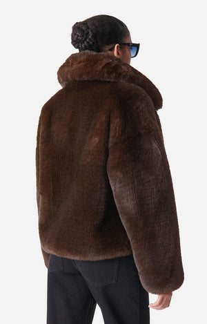 VANESSA BRUNO Fakefur Jacke "DANIEL" brown