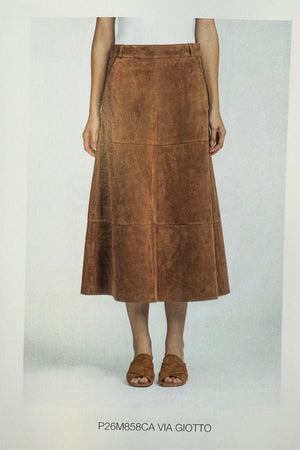 VIA MASINI Velourcord Jupe "CARA" chocolat