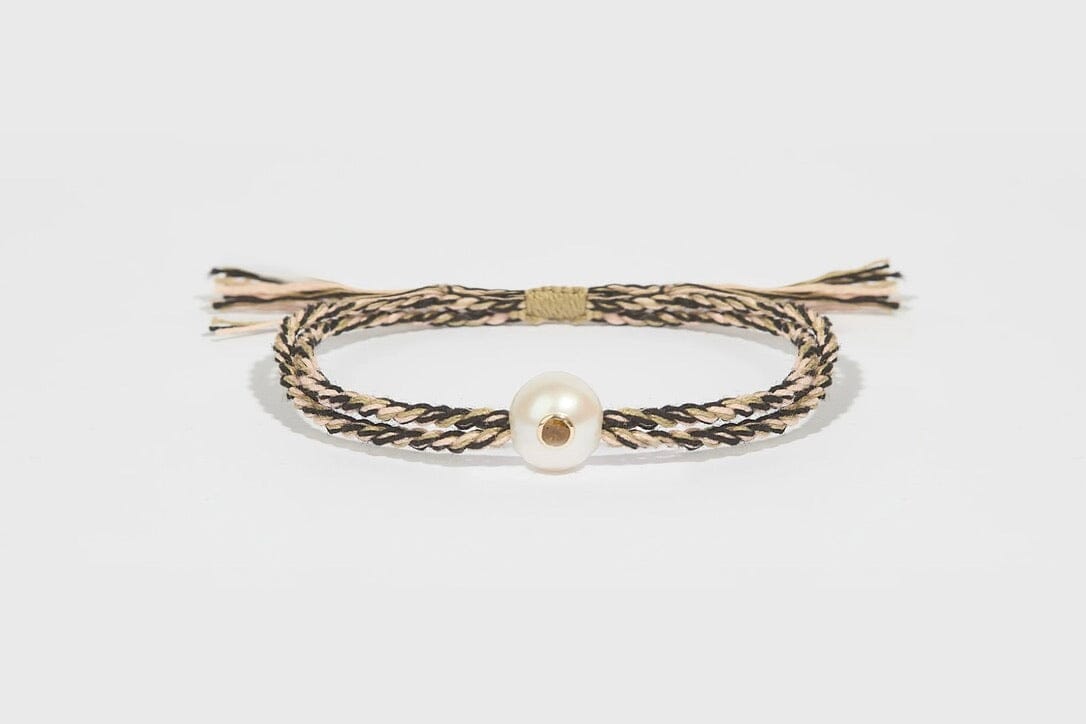 TAMARA TAICHMANN Baumwollarmband "Scarlett" sand/cinnamon/black