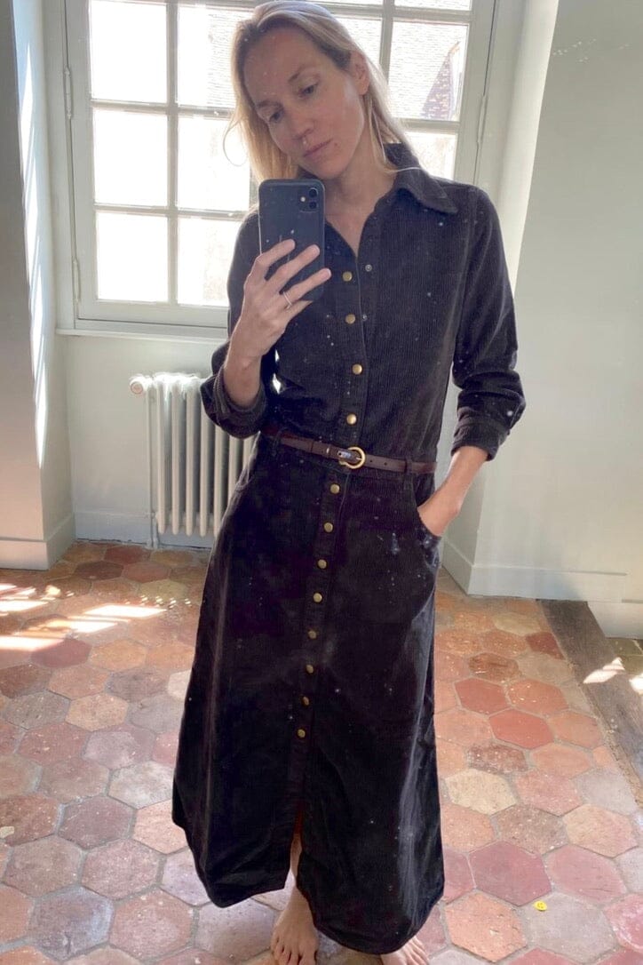 HAPPY HOUSE Jump Kleid "TROMPE L'Oeil" cord choco