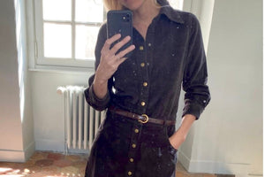 HAPPY HOUSE Jump Kleid "TROMPE L'Oeil" cord choco