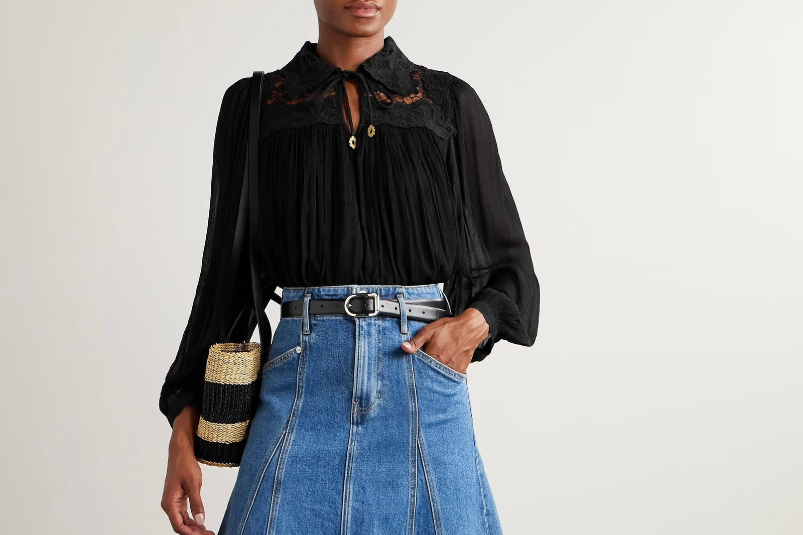 SEA NEW YORK Seidenbluse "DAPHNE" schwarz