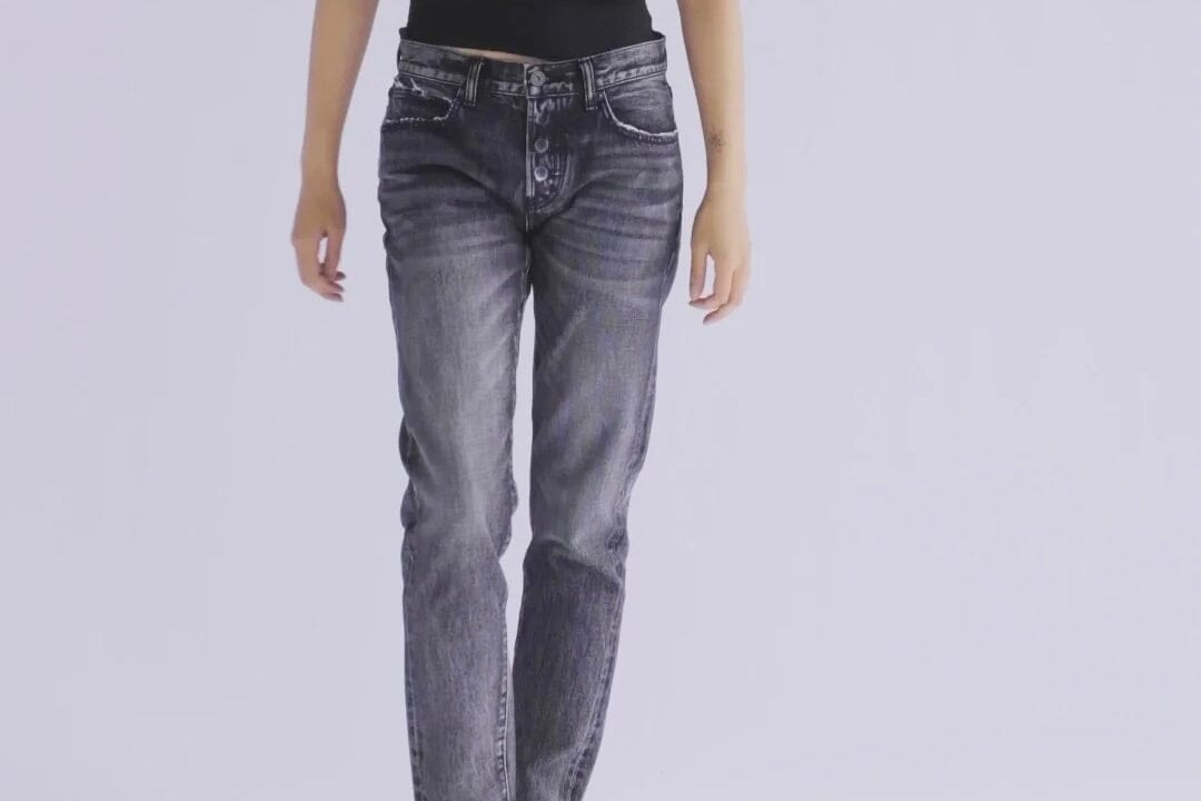 BORO Denim Cropped Jeans "SAPPORO" winter blue washed