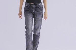 BORO Denim Cropped Jeans "SAPPORO" winter blue washed