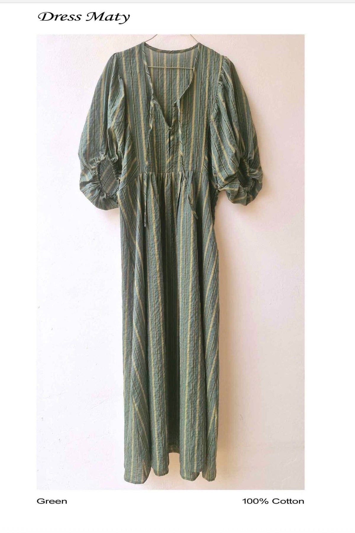 CLARAMONTE Baumwollkleid  "MATY" green uni