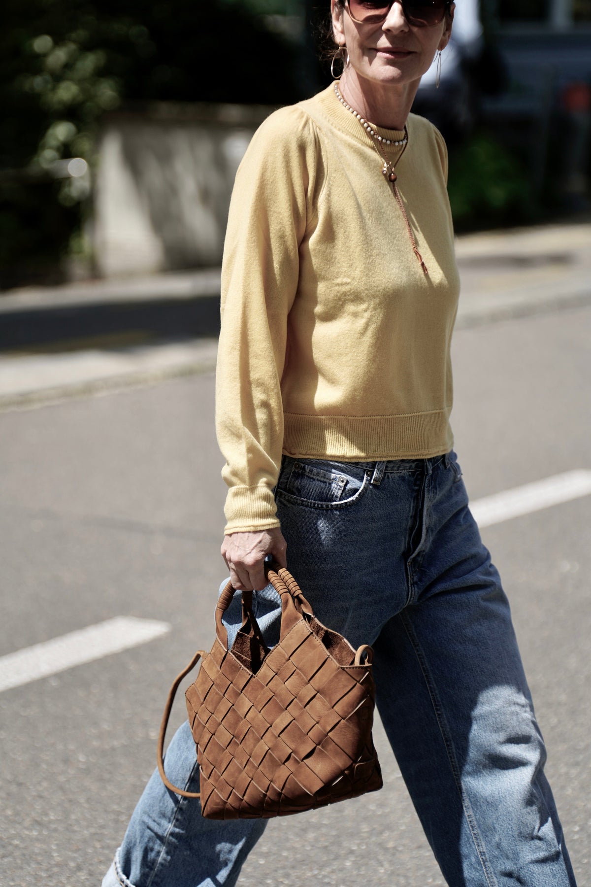 CALAJADE Wildledershopper "MISU" MEDIUM - camel