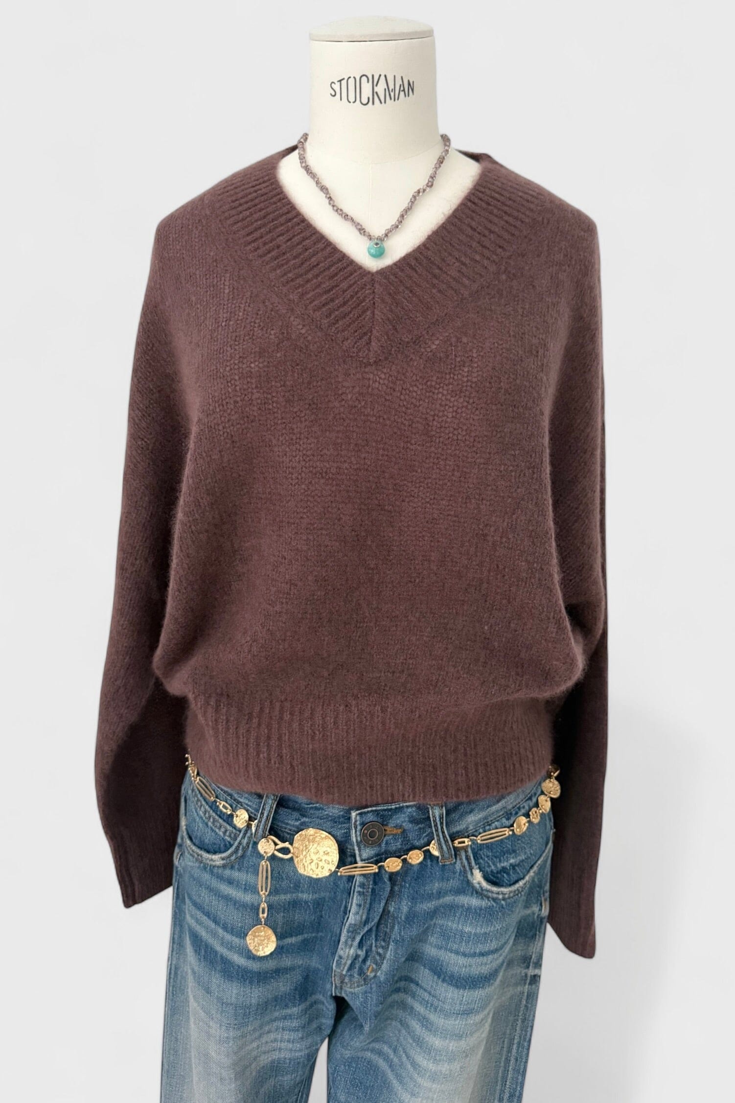 FFC Leichter V-Neck Pullover  "14072 " brown/aubergine