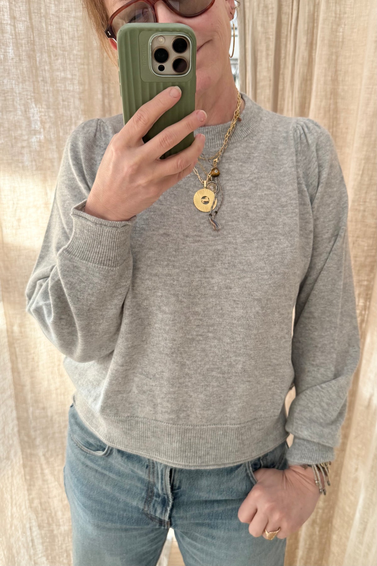 Choice by Réjane Rosenberger Cashmere puffed sweater "Cara" black