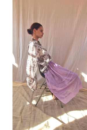 CLARAMONTE Leinenjupe "Soul" flieder (C)