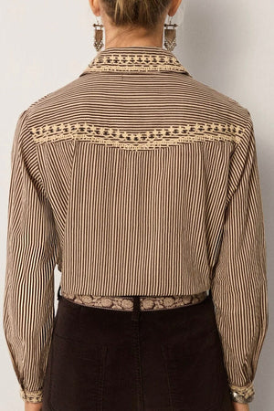 MAISON HOTEL Baumwollbluse "COHIBA" tabbaco stripe