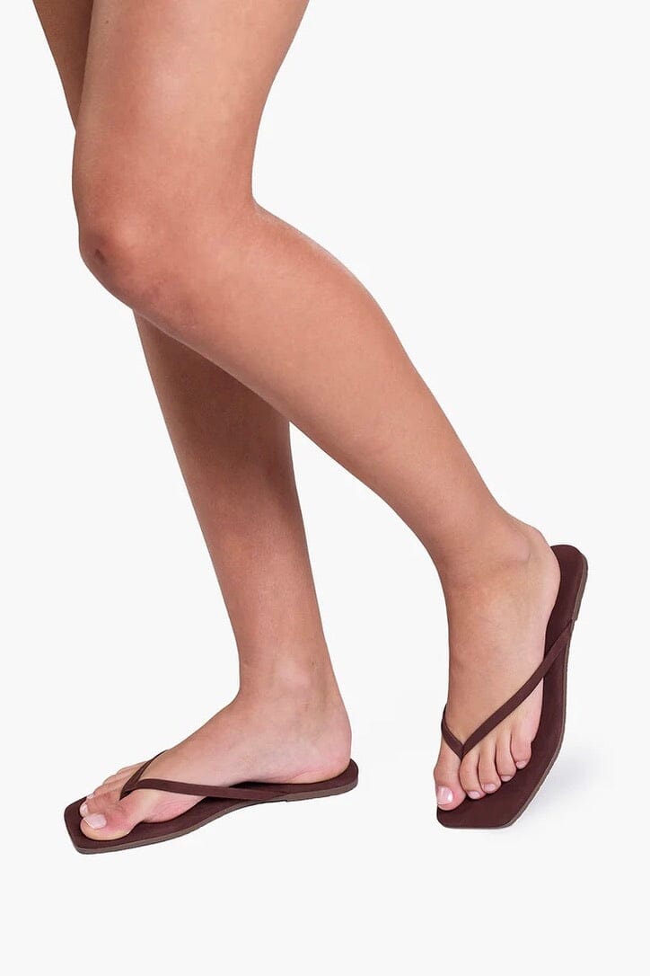 TKEES Wildleder Flip Flop "SQUARE" bourbon