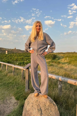 SOSUE Merinowool - Bomber "JOY" grau méliert