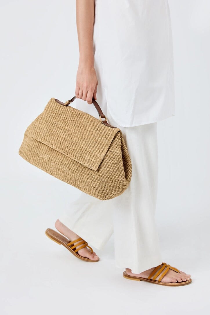 IBELIV "LAHADY" Raffiatasche natural