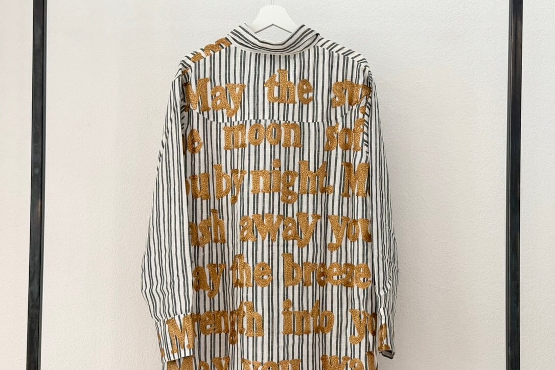 KARIEN BELLE Oversized Hemdshirt "POETRY" stripe