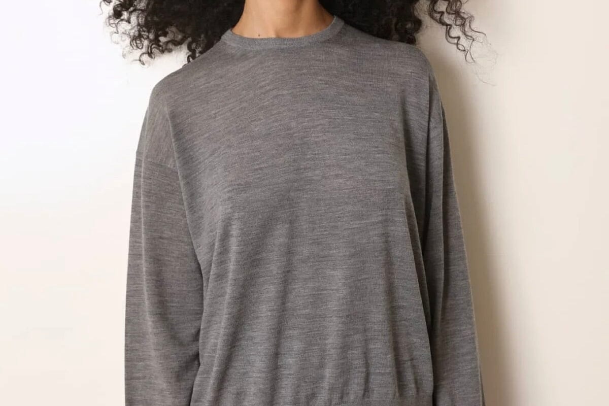 LAURENCE BRAS Feinstrick Sweater "SUNRISE" grey mélange