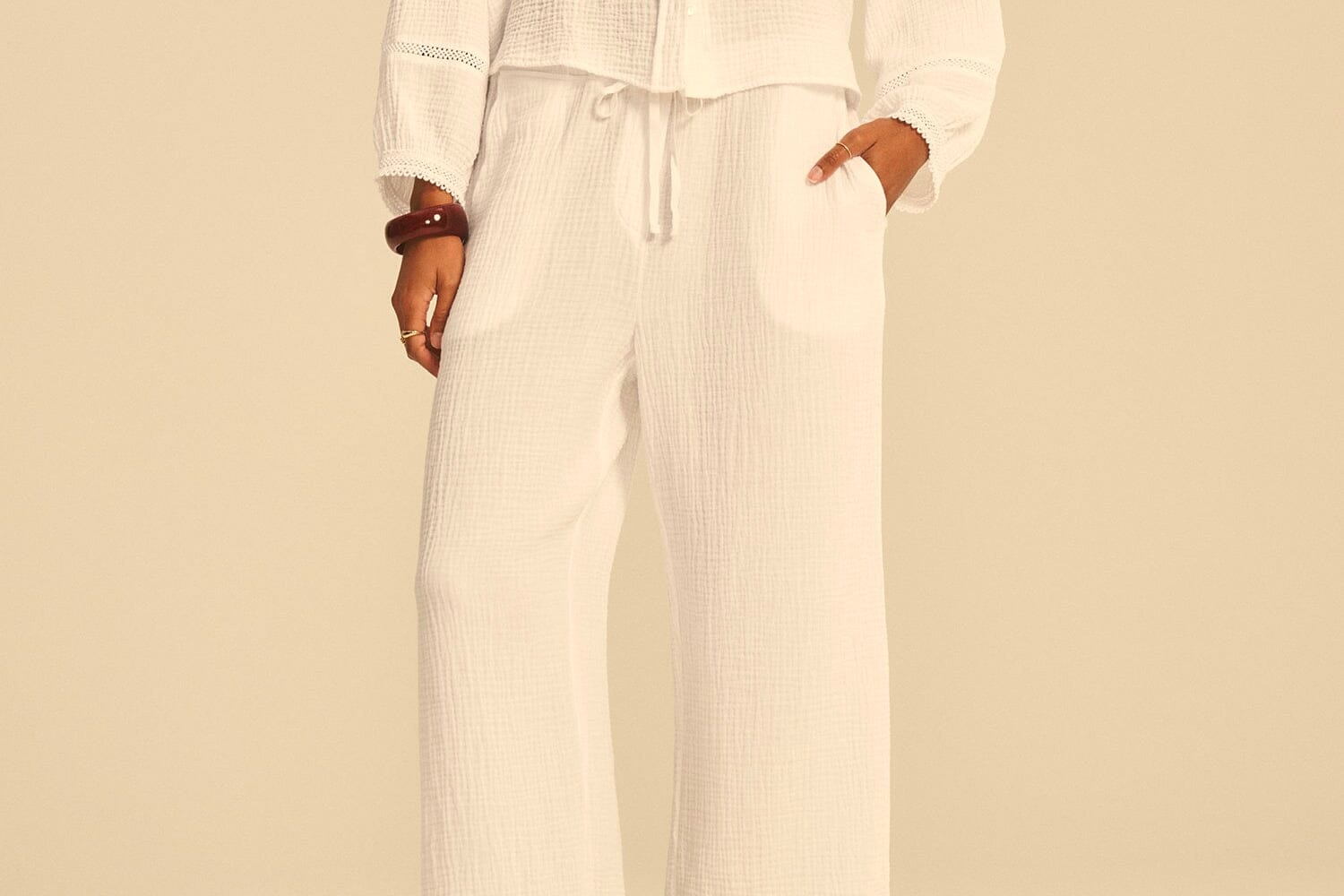 VELVET linen trousers "GINI05" shadow