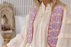 MAISON HOTEL cotton vest "TELMO" purple rain (C)