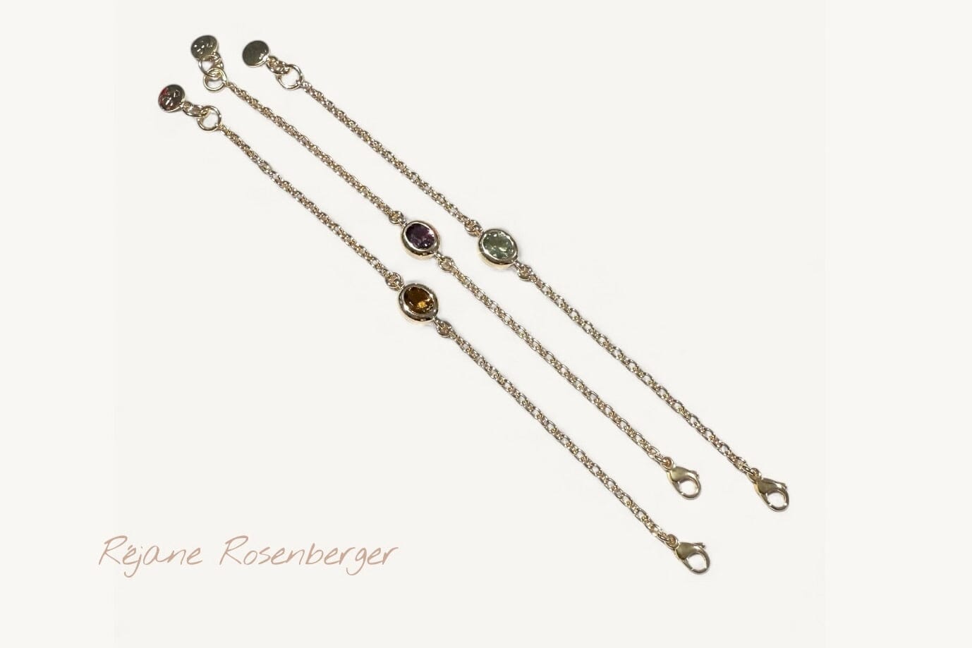 REJANE ROSENBERGER DESIGN Champagnergoldarmband "STONE" diverse