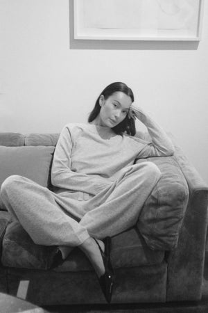 RABENS SALONER  Strick Lounge Sweater "Ruca" oliv