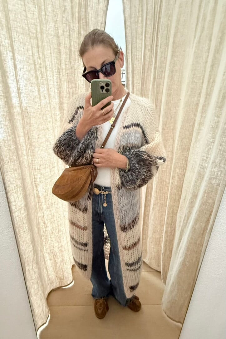 MAIAMI Hand - Strickmantel pearl mélange