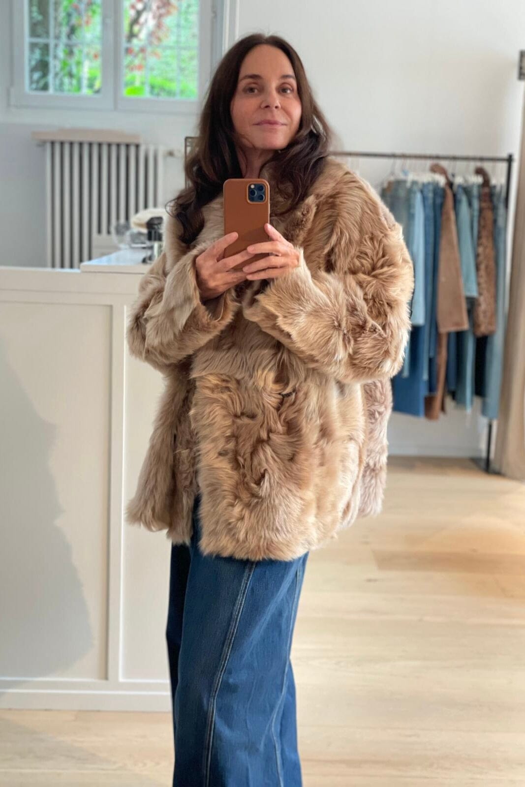 UTZON Shearlingjacke  "JEHANNE" camel