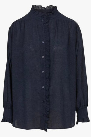 MAISON HOTEL Viscosebluse "CELESTE" nocturne blue