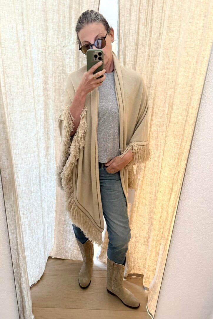 Choice by Réjane Rosenberger Cashmere Poncho grey