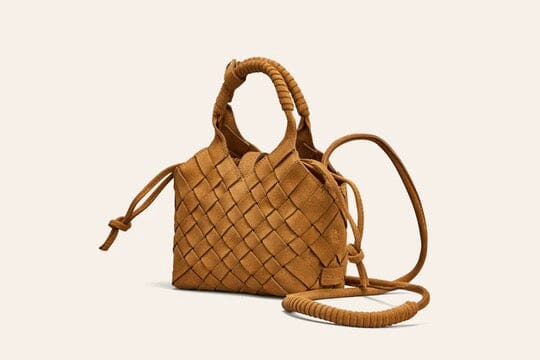 CALAJADE Wildledershopper "MISU" MINI camel