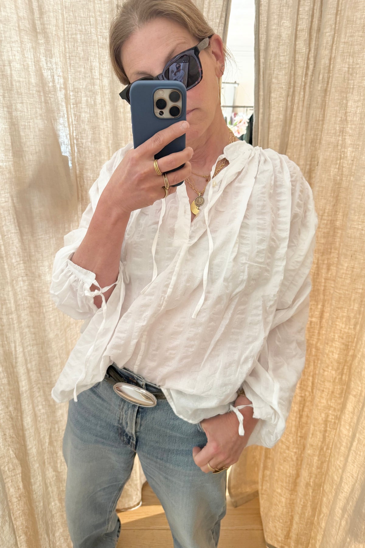 CLARAMONTE Baumwollbluse "NAILA" white