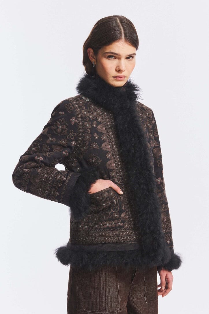 ANTIK BATIK Jacke "Sando" schwarz bestickt