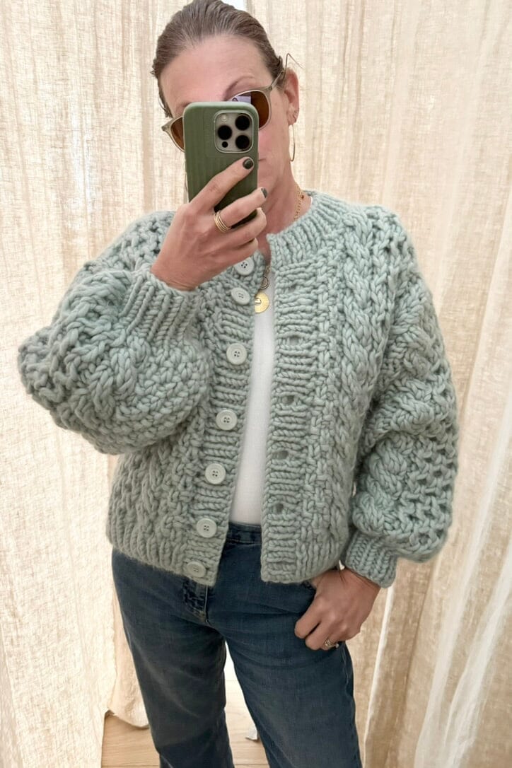 I LOVE MR MITTENS Chunky Wool "HONEY" Bomber sea foam
