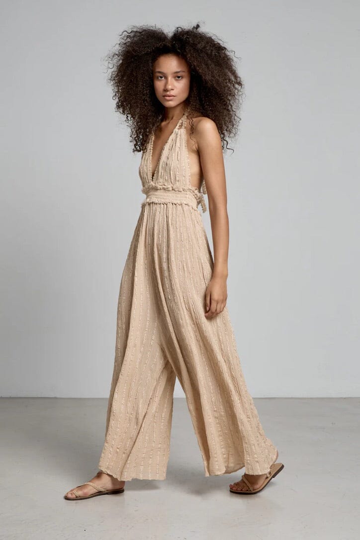 CHRISTIAN ZEN Baumwolljumpsuite "FILIPPA" maxi powder