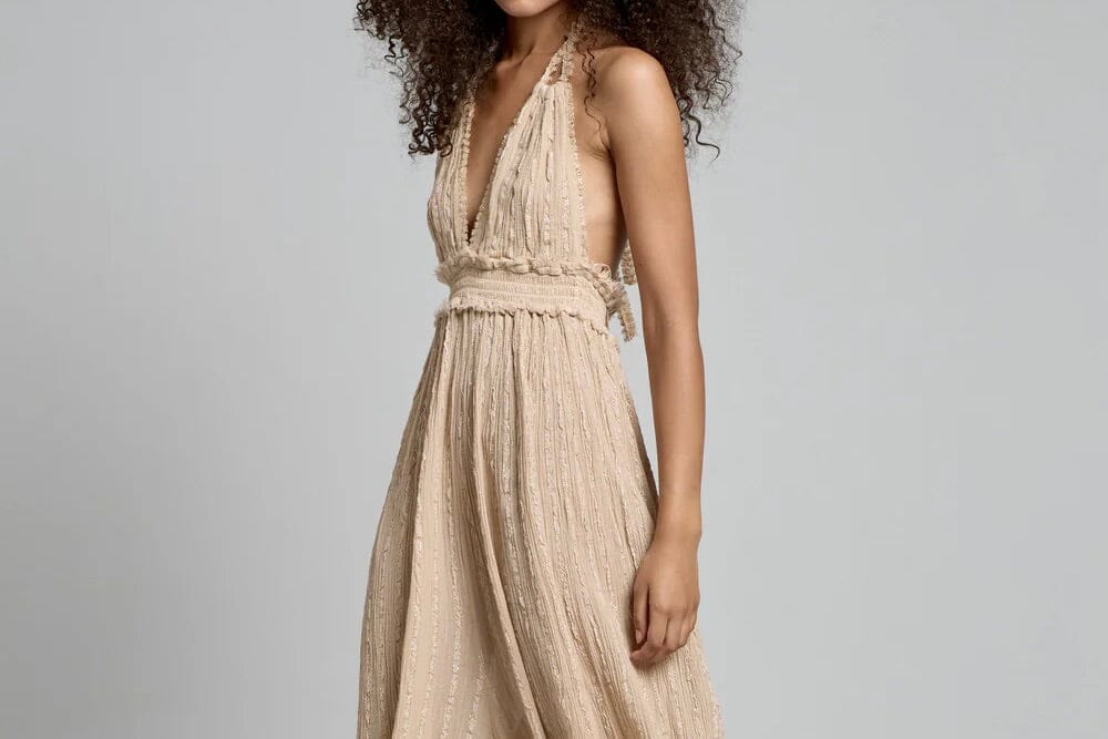 CHRISTIAN ZEN Baumwolljumpsuite "FILIPPA" maxi powder