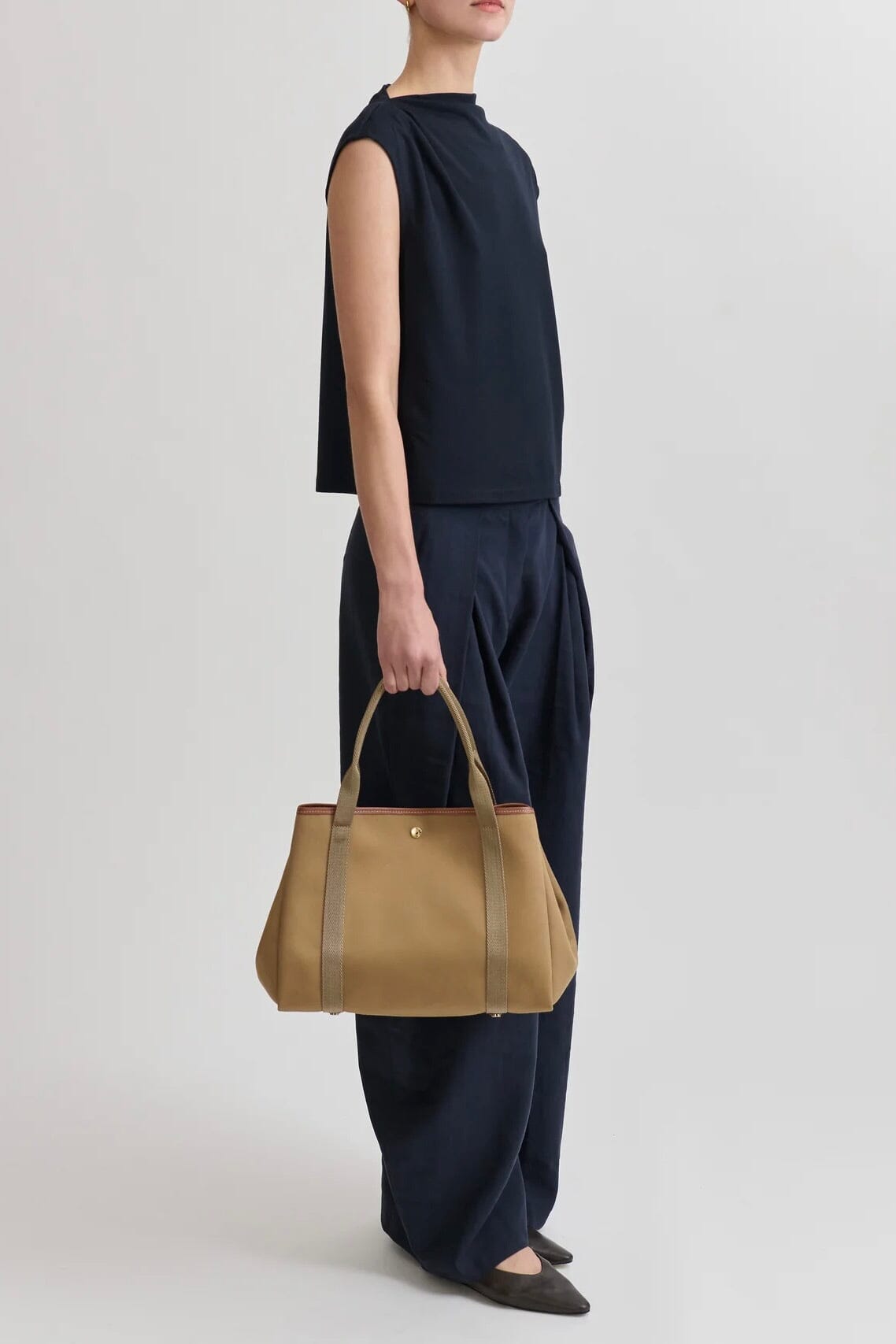 Cotton bag "Palais Royal" large camel stripe