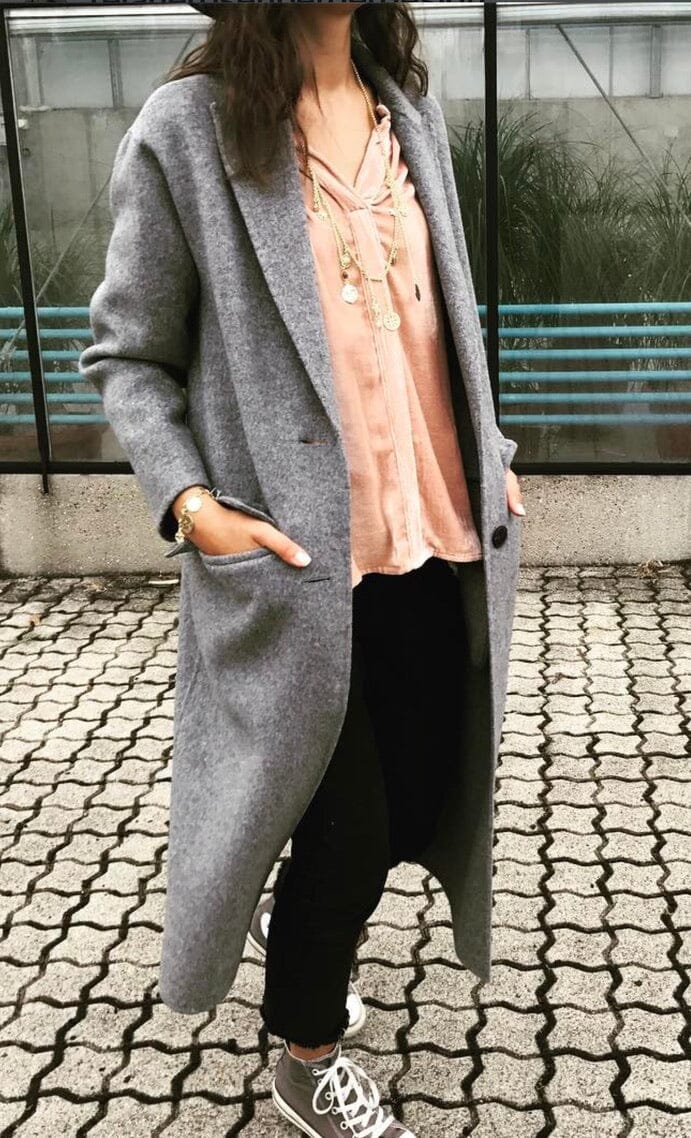 THE LOOM Wool/Cashmere Mantel heather grey méliert S/M