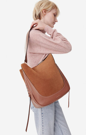 VANESSA BRUNO Ledertasche "Hobo" biscuit