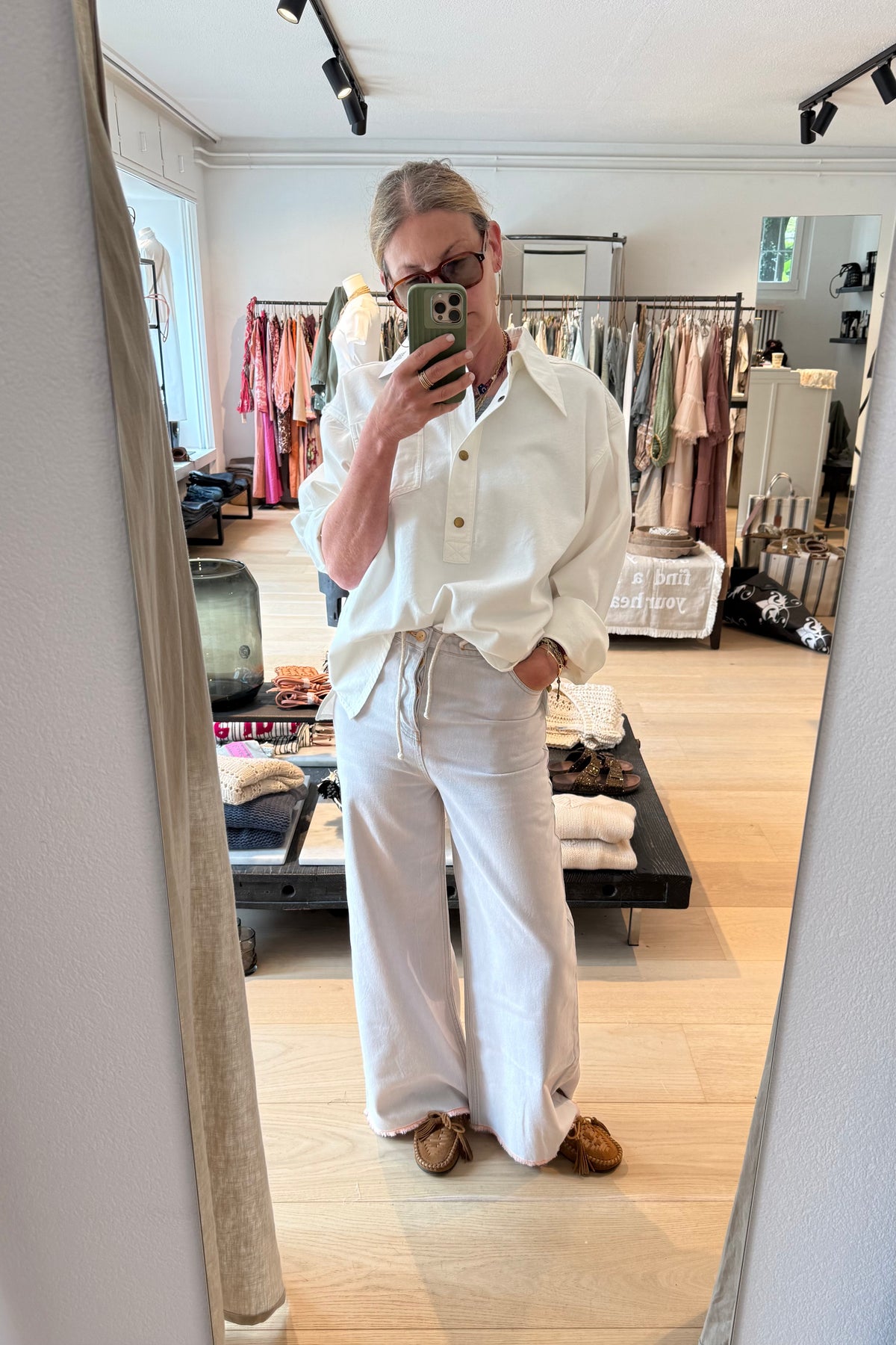 HAPPY HOUSE Le Pantalon - Jeans  "OVERSIZE"  chanel wash