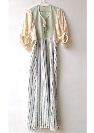 CLARAMONTE cotton kaftan "ALI" blue stripe